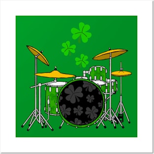 Drummer St Patrick's Day Drum Teacher Irish Musician Posters and Art